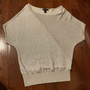 WHBM silver sequined tunic style top. Sz M
